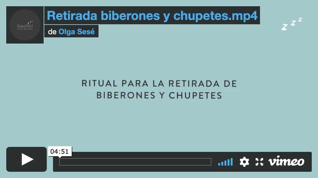 ritual para la retirada de biberones y chupetes
